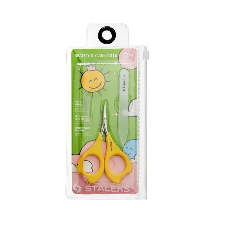 Set manichiura copii, 2 piese, Staleks Beauty & Care 10, SBC-10/6, galben