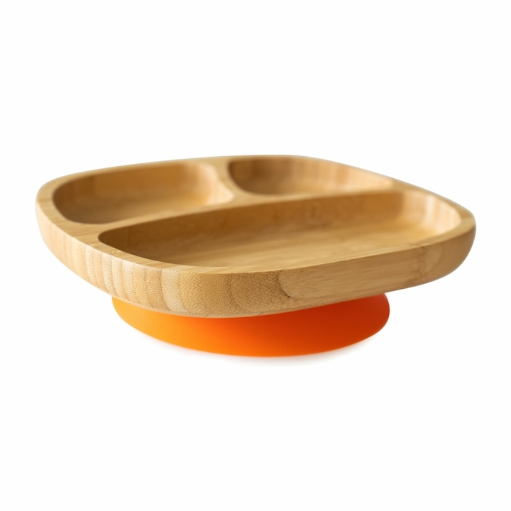 Eco Rascals Gyermek bambusz tányér, narancssárga