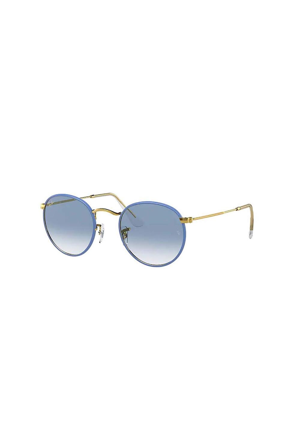Ochelari de soare barbati, Rayban 3447jm-round 91963f, Metal, 50-21-145, Auriu/Albastru