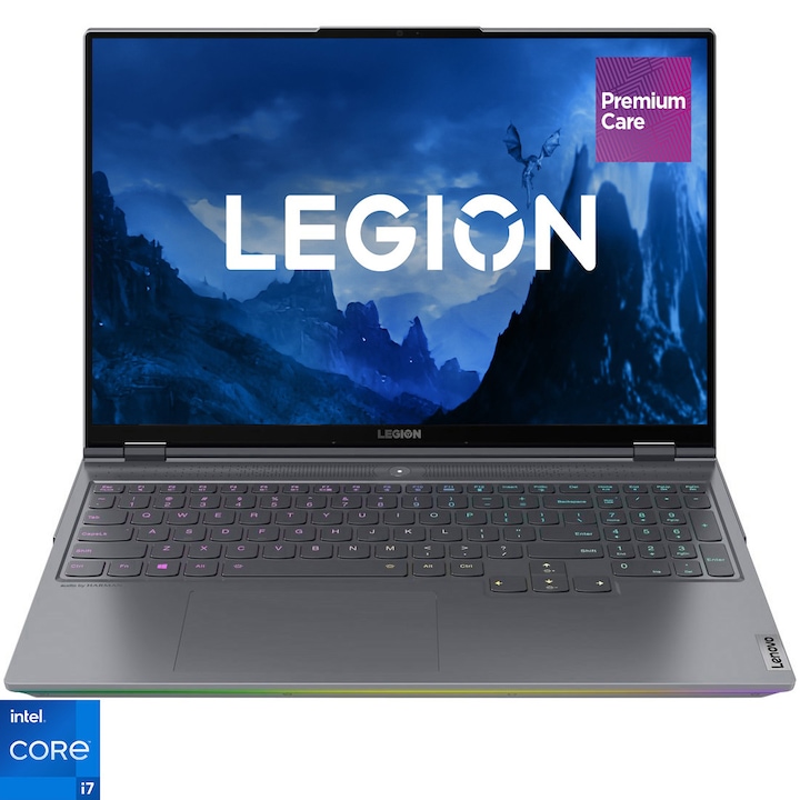 Лаптоп Gaming Lenovo Legion 7 16ITHg6, Intel® Core™ i7-11800H, 16", WQXGA, 165Hz, RAM 16GB, 1TB SSD, NVIDIA® GeForce® RTX™ 3070 8GB, Free DOS, Storm Grey
