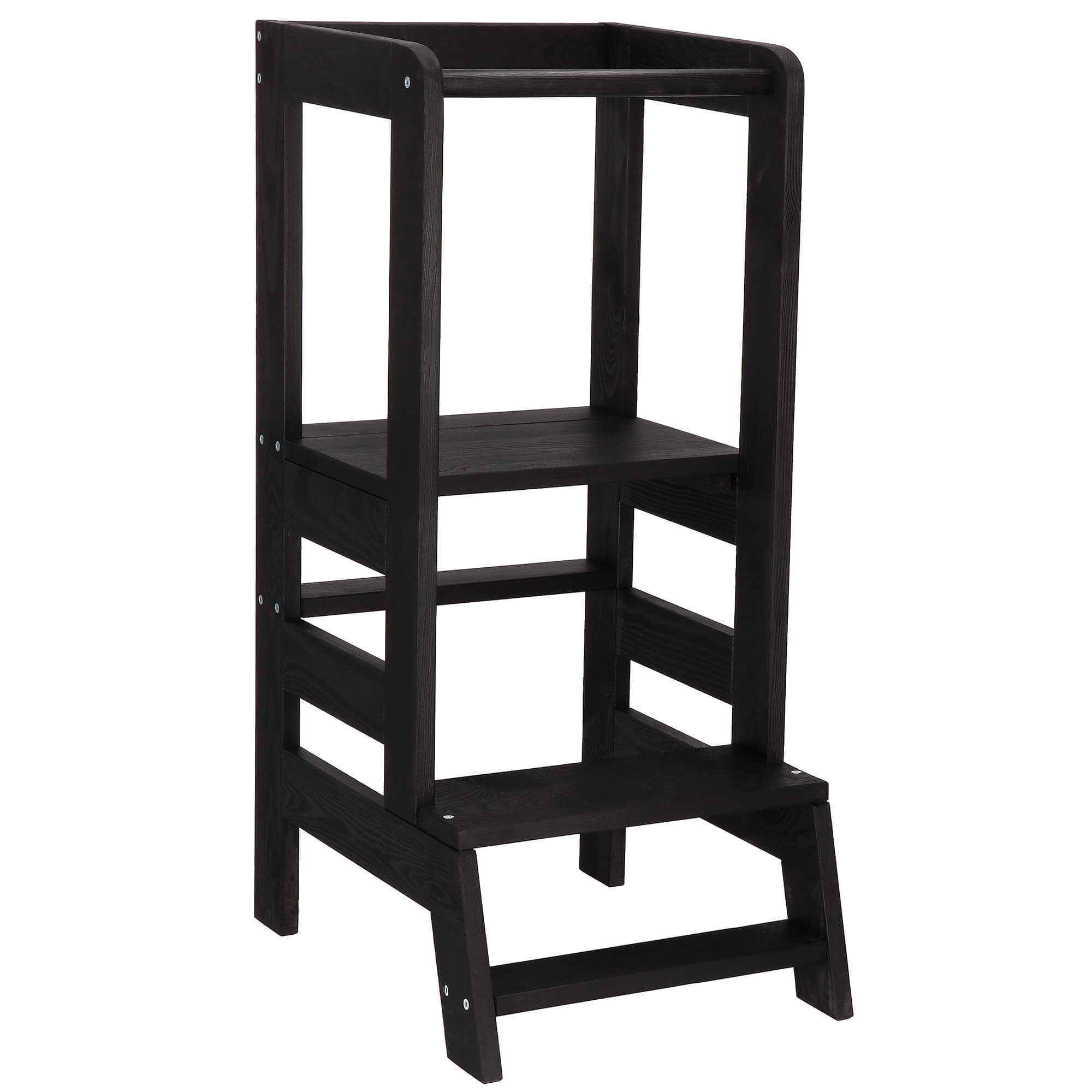 Turn de invatare ajustabil Learning Tower, Ajutor de bucatarie Springos, lemn negru