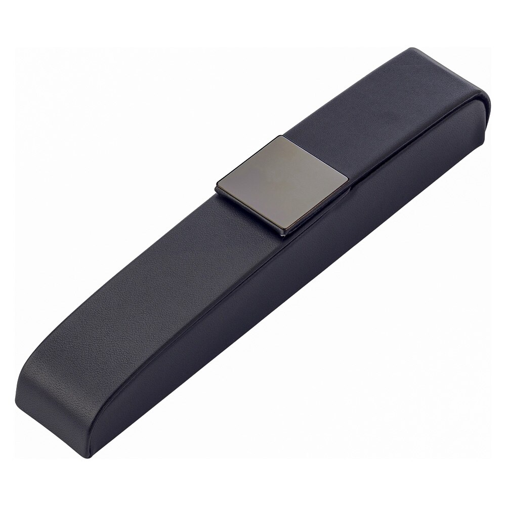 Etui Negru pentru un pix, piele ecologica, interior din catifea, inchidere cu magnet