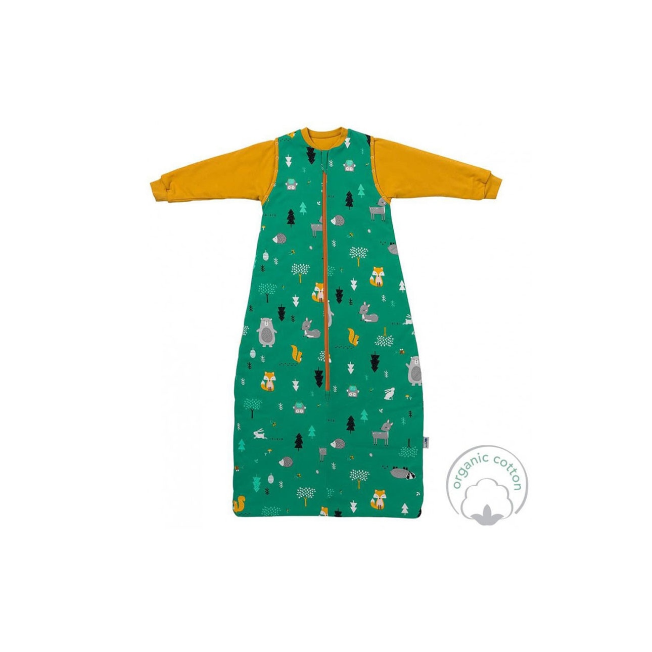 Sac de dormit cu maneca lunga detasabila Woodland Animals 90 cm 2.5 Tog