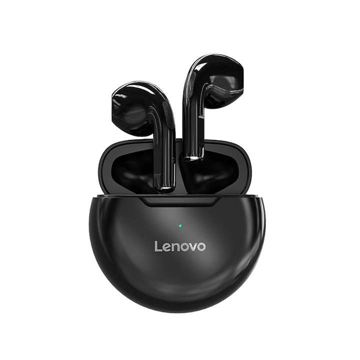 Безжични слушалки, Lenovo HT38, Bluetooth 5.0, Sport, намаляване на шума, TWS, черни