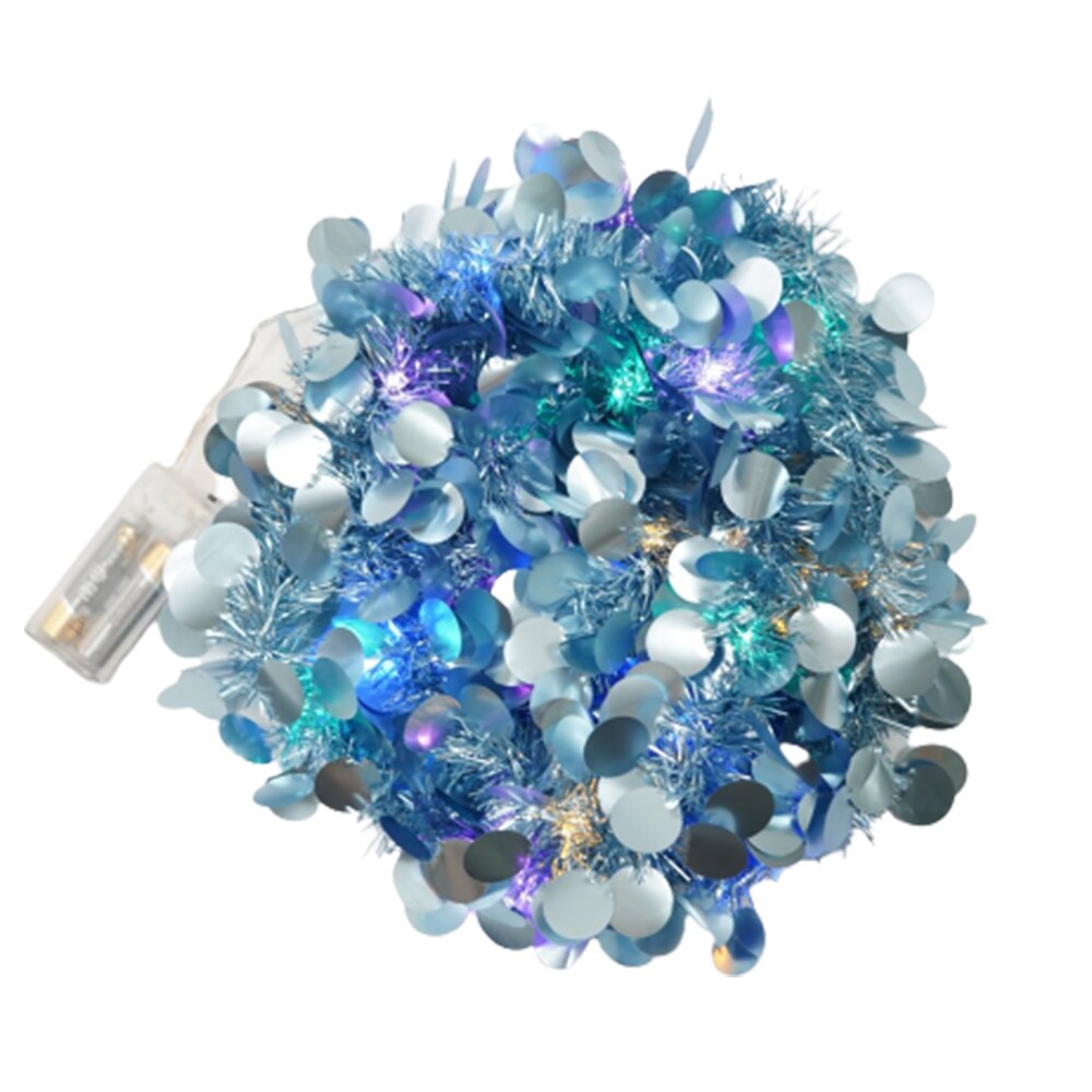 Beteala de Craciun cu Led Zenino® - Model Cercuri, 2m x 5cm, Albastru Deschis