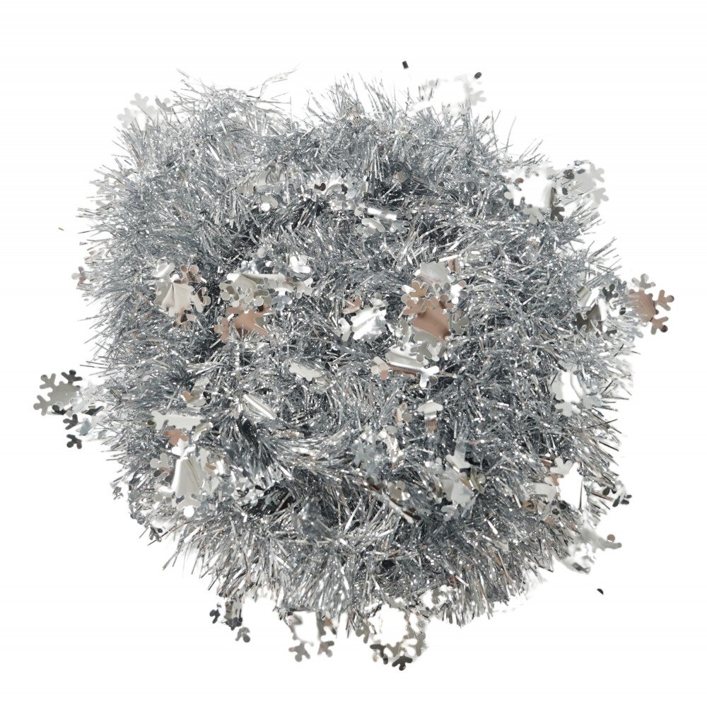 Beteala de Craciun cu Led Zenino® - Model Fulgi de Nea, 2m x 5cm, Argintiu