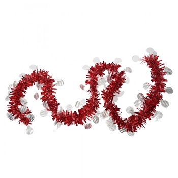 Beteala de Craciun Zenino® - Model Globuri, 2m x 11 cm x 9 cm, Rosu/Argintiu Beteala de Craciun Zenino® - Model Globuri, 2m x 11 cm x 9 cm, Rosu/Argintiu