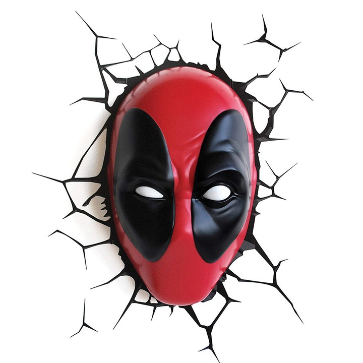 LED лампа 3D The Source Marvel Deadpool, Бутон ON/OFF, 3xAAA, 9.5 x 16.2 x 25.5 см, Картон/пластмаса