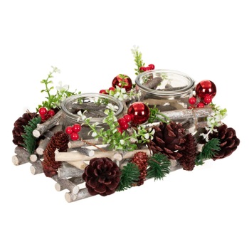 Decoratiune de pus pe masa, de Craciun, Zola®, cu suport pentru lumanari, 25x19x11 cm Decoratiune de pus pe masa, de Craciun, Zola®, cu suport pentru lumanari, 25x19x11 cm