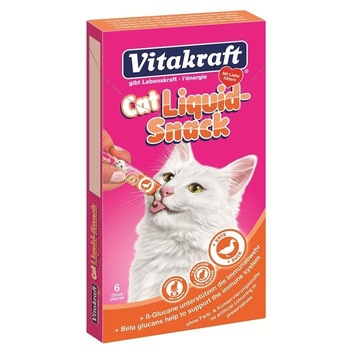 Snacks lichid Vitakraft pentru Pisici, Rata/Beta Glucan, 90g Snacks lichid Vitakraft pentru Pisici, Rata/Beta Glucan, 90g