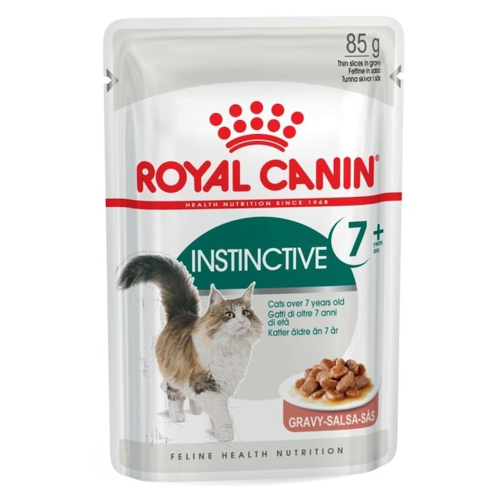 Hrana umeda pentru pisici Royal Canin, Instinctive 7+, in sos, 85g