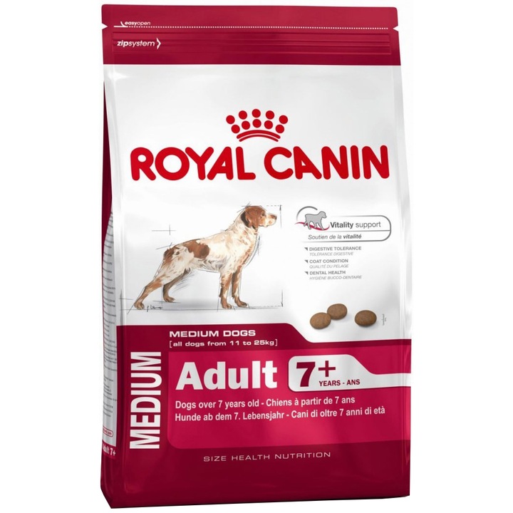 Суха храна за кучета Royal Canin Medium Adult 7+, 10 кг