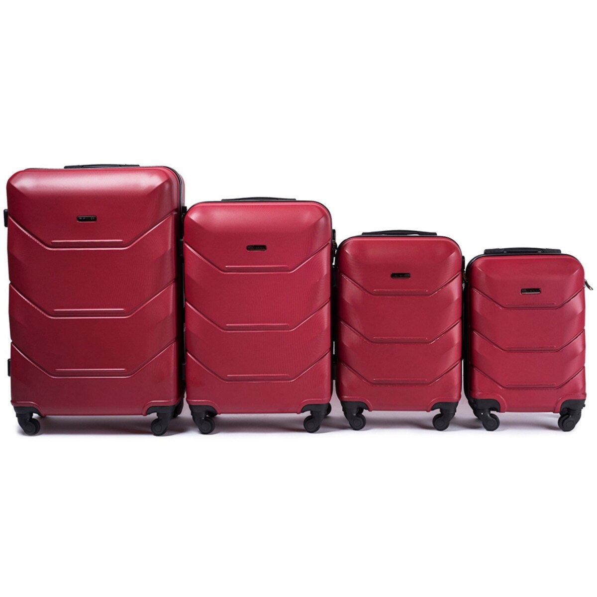 Set Troler, WINGS, PEACOCK, ABS, 4 Piese, Rosu