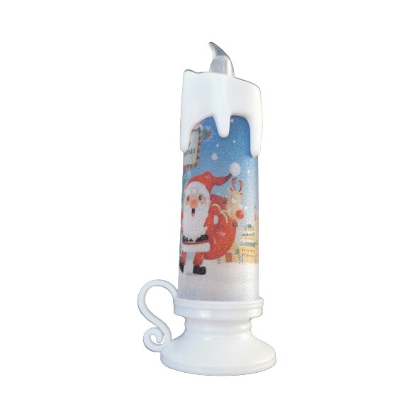 Lumanare Ornamentala de Craciun, cu LED Sclipitor, 18cm, albastra, Vision®
