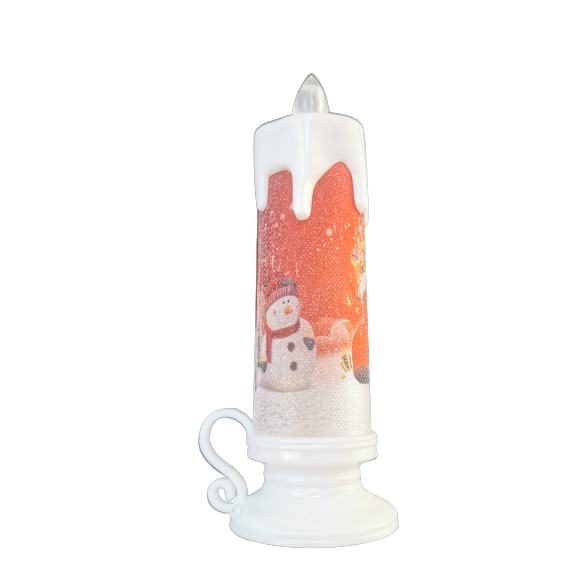 Lumanare Ornamentala de Craciun, cu LED Sclipitor, 18cm, rosie, Vision®