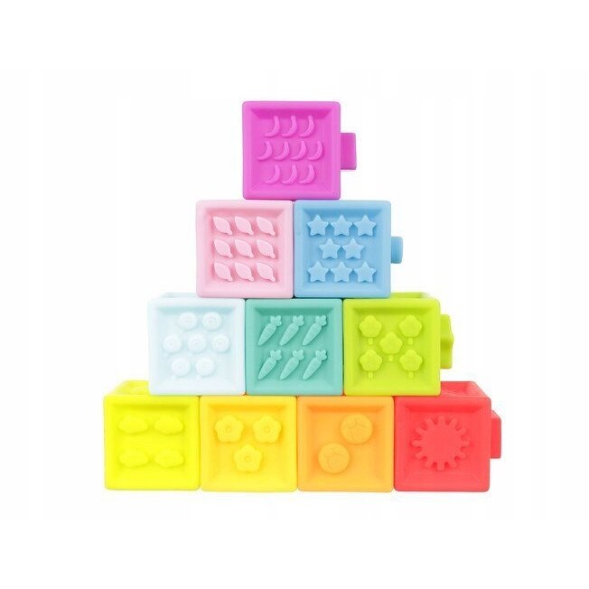 Set 10 cuburi din silicon pentru bebelusi, Zola®, multifunctionale ...
