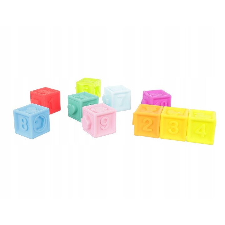 Set 10 cuburi din silicon pentru bebelusi, Zola®, multifunctionale ...