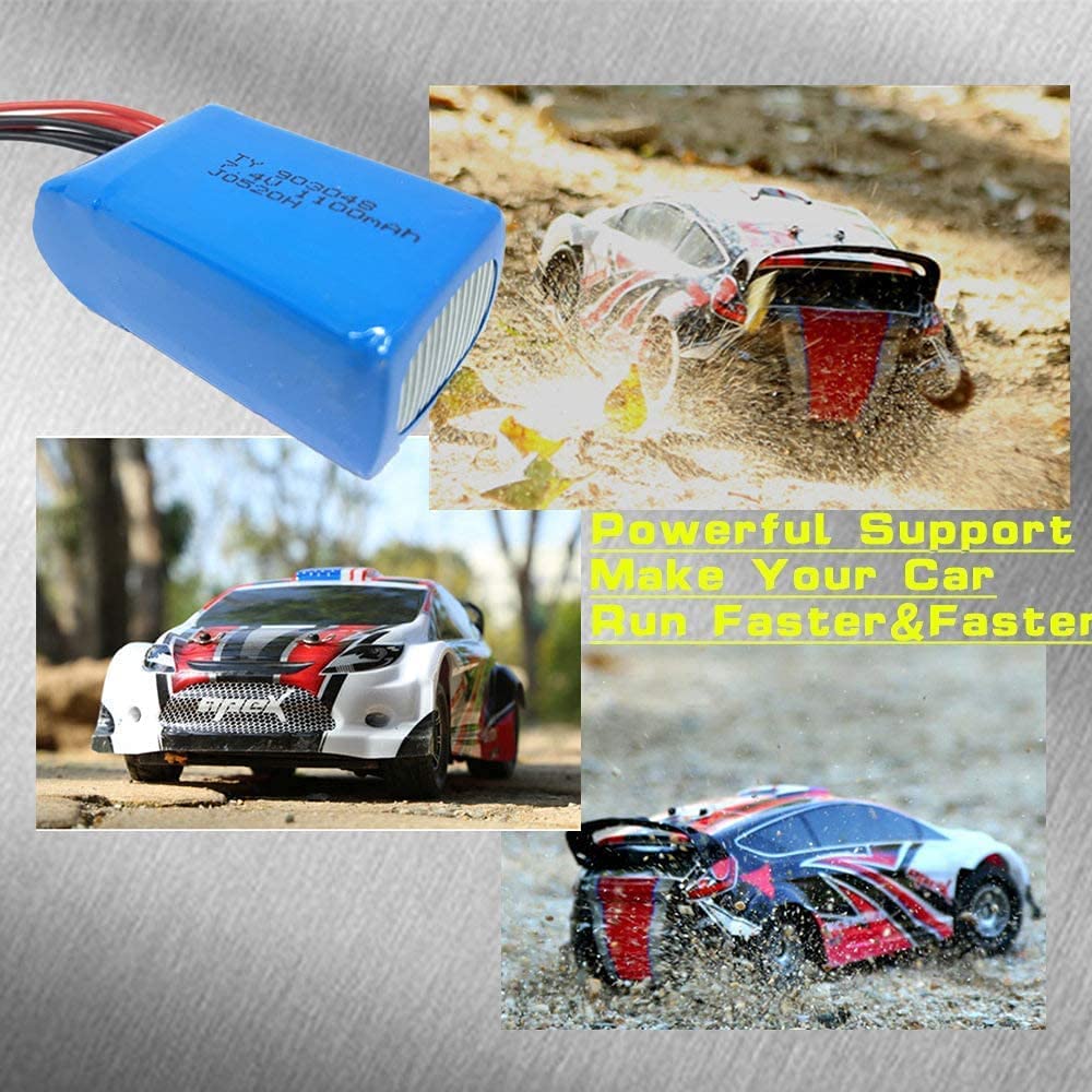 Batterie Bateau Amorceur 2pcs 7.4V 1100mAh Lithium Battery With USB Charging Cable For WLToys A949 A959 A969 A979 K929 RC High Speed Remote Control Car Battery V912 V913 L959 Batterie Voiture Telecommande