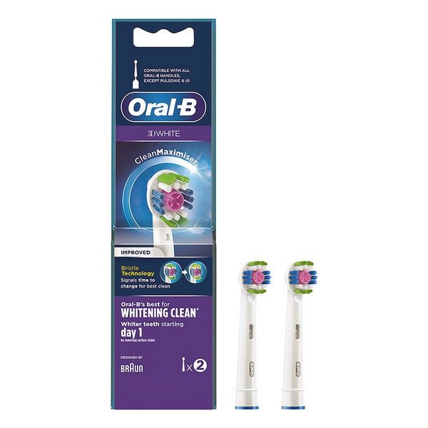 Rezerve periuta de dinti electrica Oral-B 3D White, CleanMaximiser, 2 buc