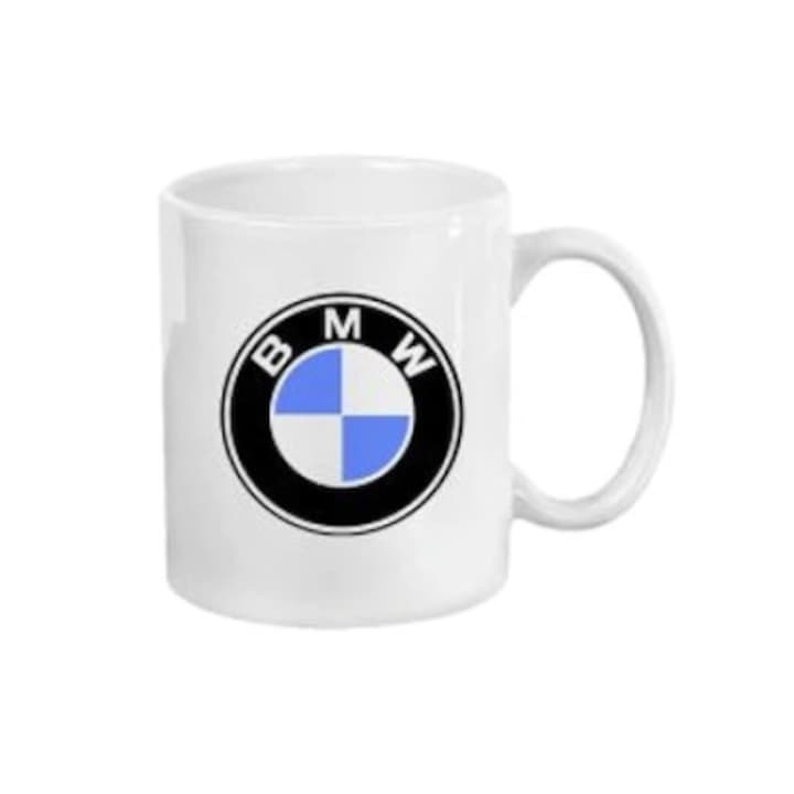 Cana personalizata Auto BMW, ceramica alba, 330 ml