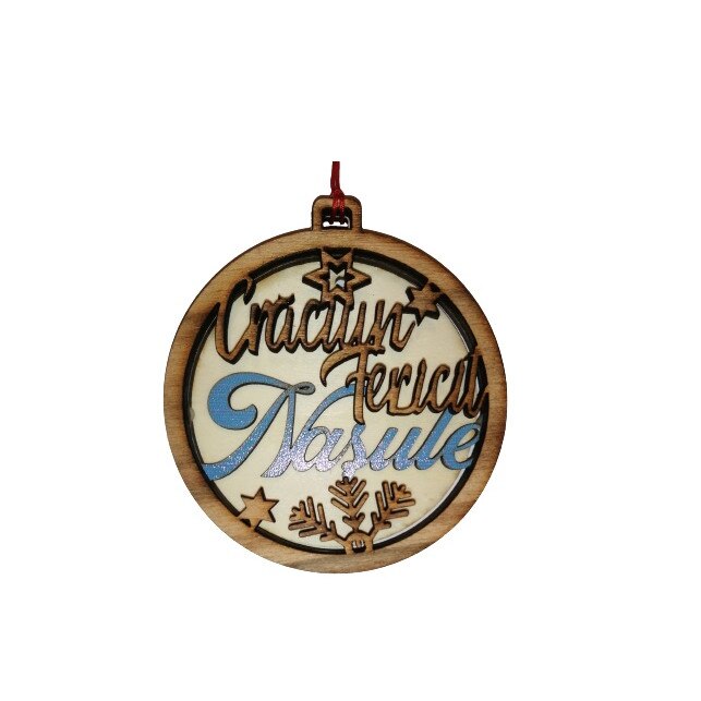 Glob Craciun personalizat cu mesaj, NAS, 9cm