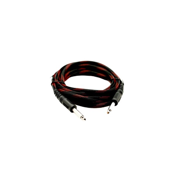 Cablu audio Jack 6.3 mm tata la Jack 6.3 mm tata, ranforsat, 5 m, Negru Visiniu, AXT-BBL3587