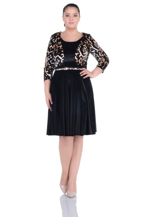 Rochie dama, Per Donna, model in bie, culoare animal print/negru, marime 42 RO