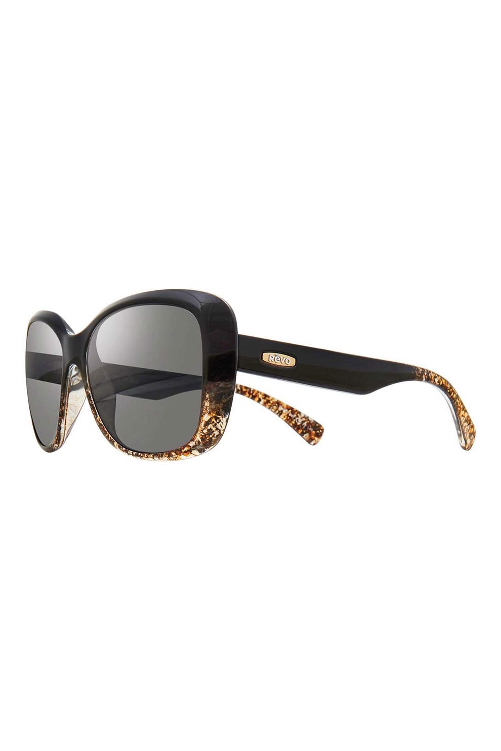 REVO Ochelari de soare 1055-devin 01 gy, Plastic, Negru/Maro