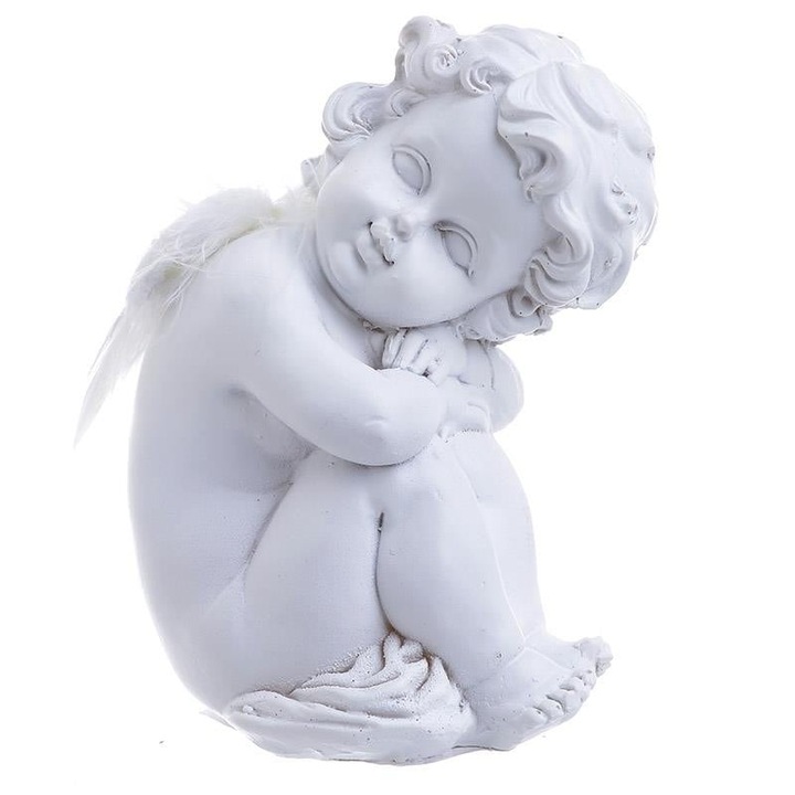 Decoratiune Craciun, Inger alb din rasina, 9Χ8Χ12