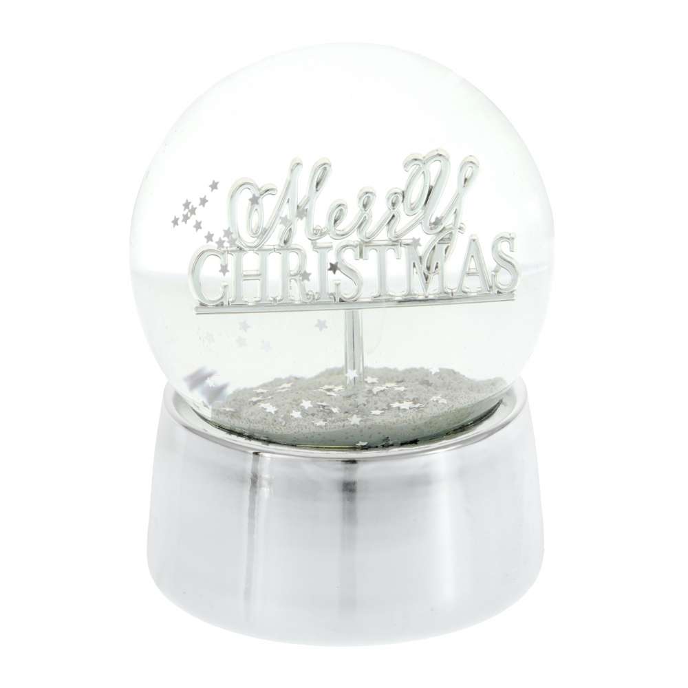 Glob mare zapada argintiu Merry Christmas 13 cm