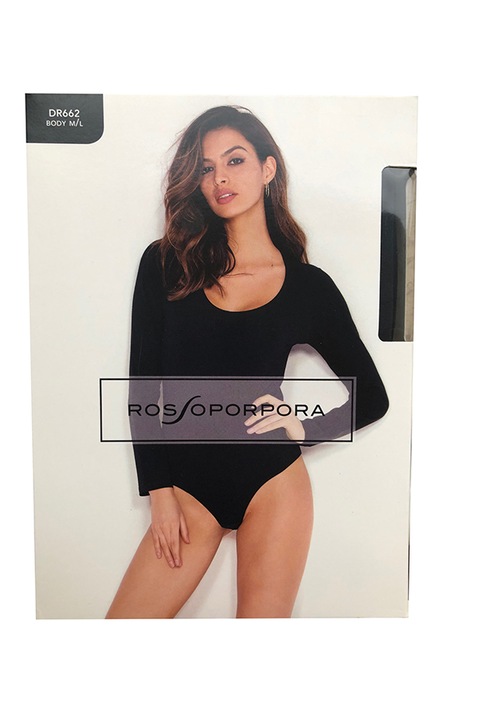 Дамско боди с дълъг ръкав Rossoporpora DR662, Черен, Размер L