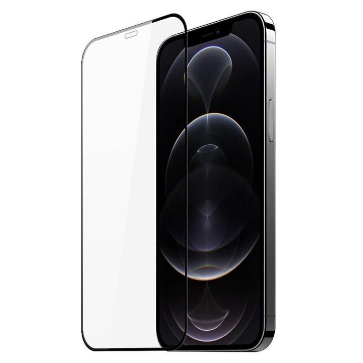DUX DUCIS képernyővédő fólia Apple iPhone 12 / Apple iPhone 12 Pro telefonokhoz, Secure Glass, Full Face, Full Glue, 10D, Fekete