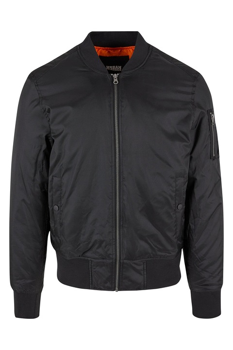 Urban Classics, Jacheta bomber cu model uni, Negru stins