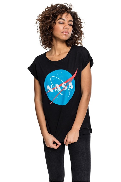 Mister tee, Tricou unisex de bumbac cu imprimeu NASA, Albastru/Negru