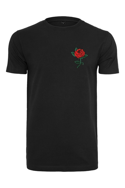 Mister tee, Tricou unisex de bumbac cu imprimeu pe piept, Rosu/Negru