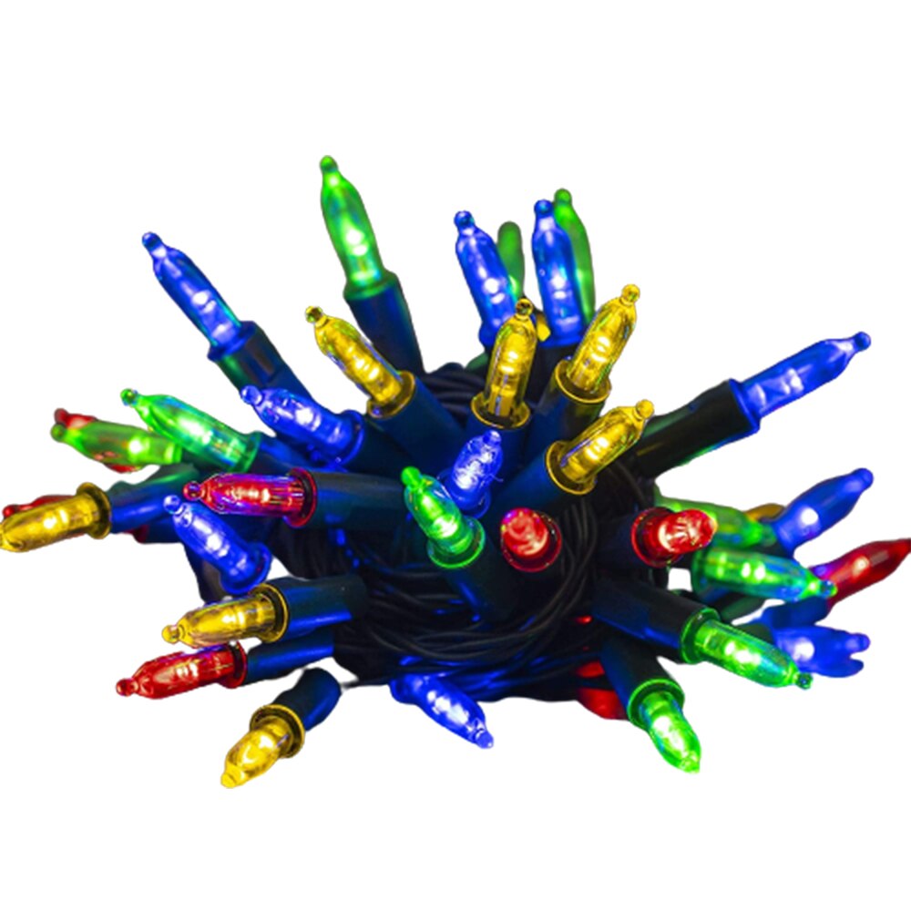 Instalatie de Craciun Liniara Zenino® - 10 LED, 1M, 2 Jocuri de Lumini, Fir Verde, Baterii, Interior, Multicolor