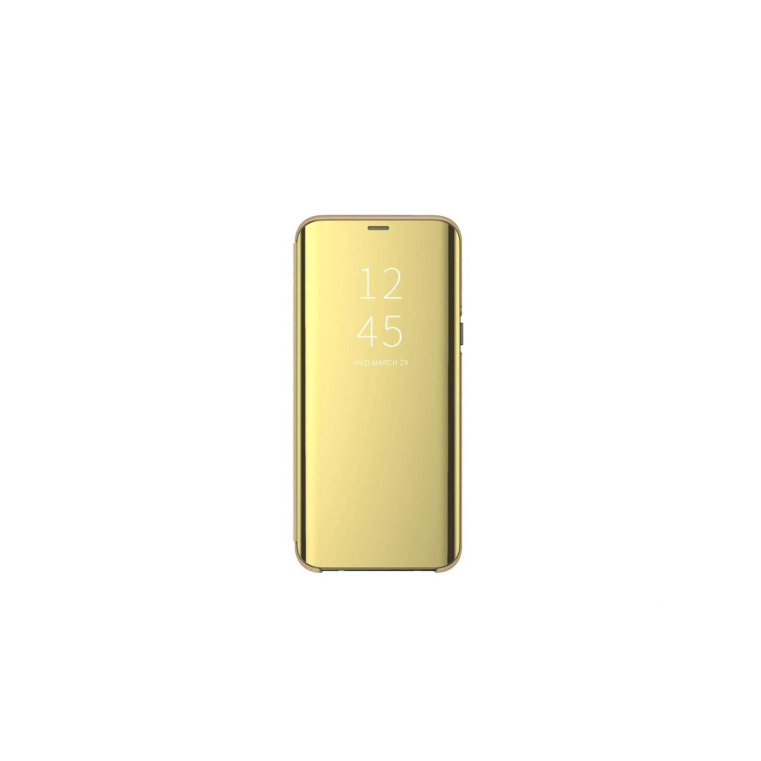 Husa de protectie gold, Clear View pentru Samsung Galaxy A51, flip cover
