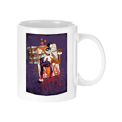 Cana alba 330ml cu Harley Quin logo 006