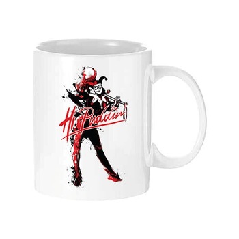 Cana alba 330ml cu Harley Quin logo 012 Cana alba 330ml cu Harley Quin logo 012