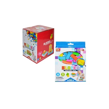 Set cuburi constructii in cutie - 8 piese, 7toys Set cuburi constructii in cutie - 8 piese, 7toys