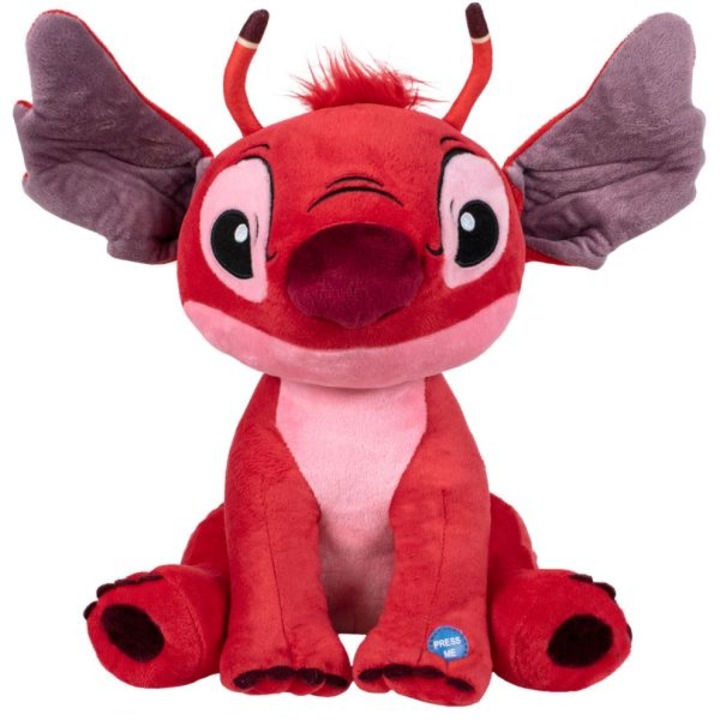 Jucarie din plus cu sunete Leroy, Lilo & Stitch, Rosu, 26 cm