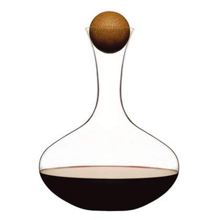 Carafa Oval Oak cu dop rotund de lemn, Sagaform, Sticla, 2 l