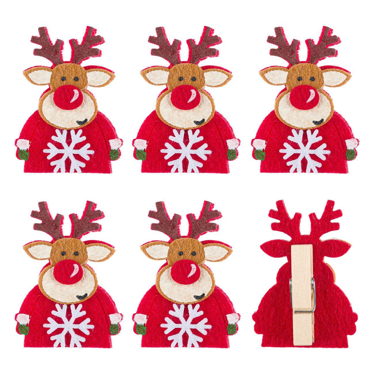 Clestisori decorativi, Zola, pentru Craciun, ren din pasla, 6bucati