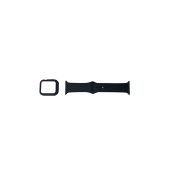 Curea din silicon si carcasa de protectie fullbody pentru Apple Watch, negru Curea din silicon si carcasa de protectie fullbody pentru Apple Watch, negru