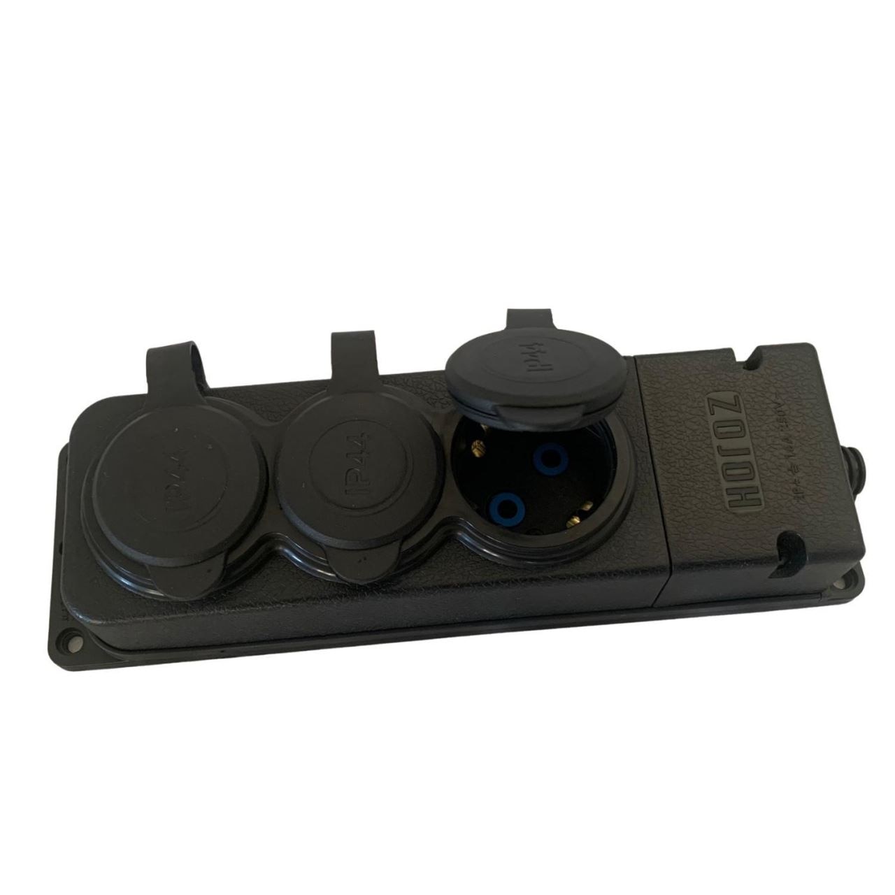 Prelungitor cu 3 prize, Black-3, IP44, Schuko, fara cablu