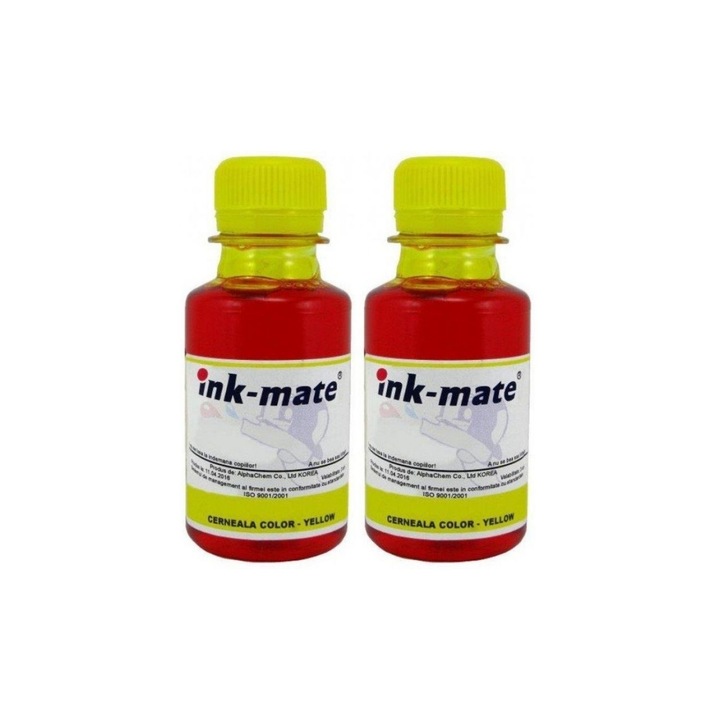Batch Tintás üveg Ink-Mate kompatibilis HP (57) 2x100ml C6657AE Sárga