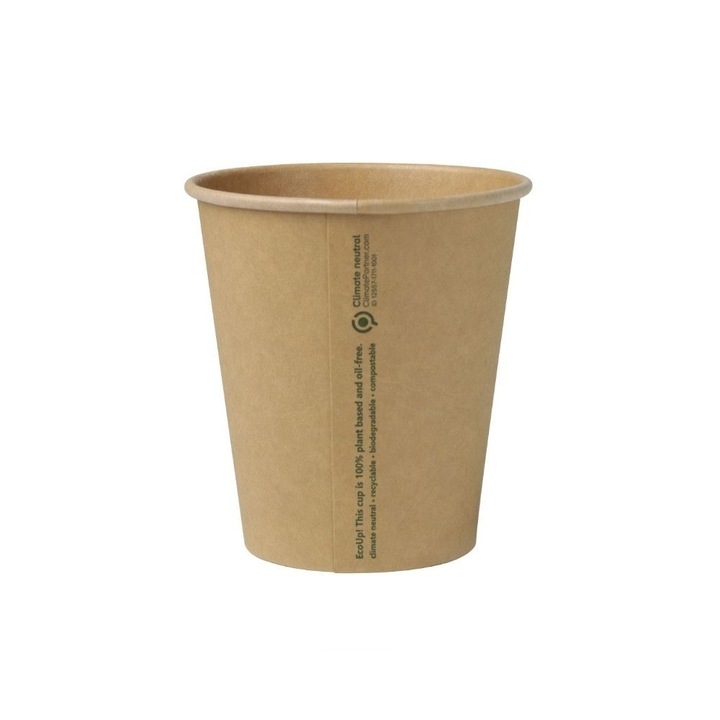 50 db fehérítetlen, biológiailag lebomló pohár, karton, 250ml/10oz