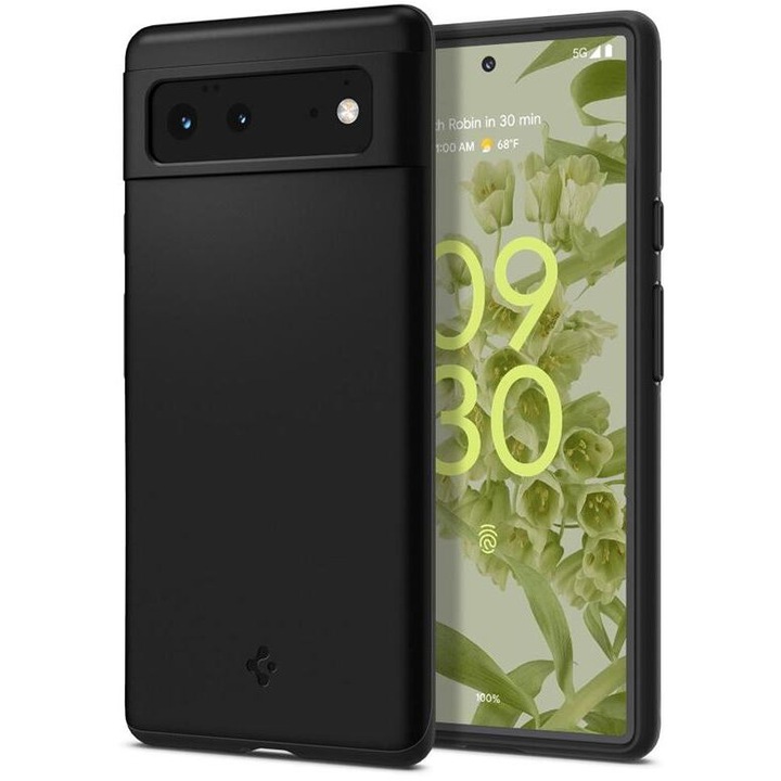 Ultravékony telefontok Google Pixel 6, Thin Fit, Spigen, fekete