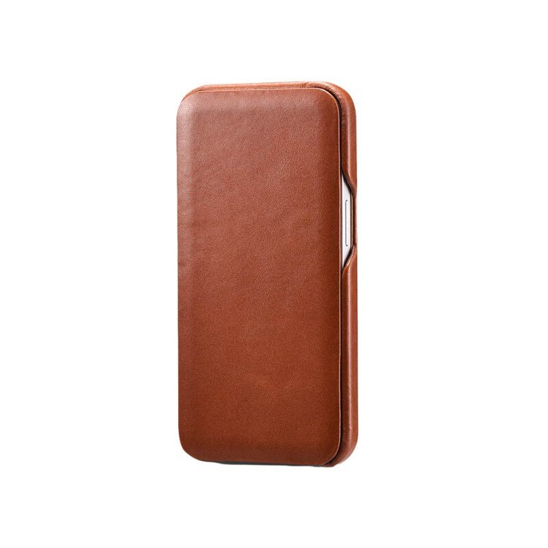 Husa Premium Tip Carte iCarer Vintage Folio, Pentru iPhone 13 Pro Max, Piele Naturala, Maro - 9368