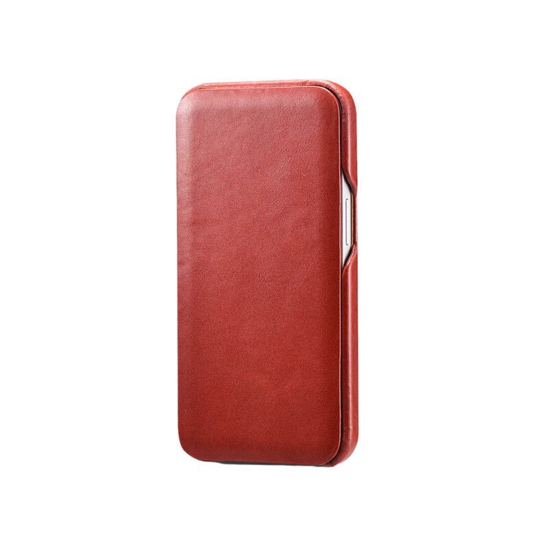 Husa Premium Tip Carte iCarer Vintage Folio, Pentru iPhone 13 Pro, Piele Naturala, Rosu - 9344